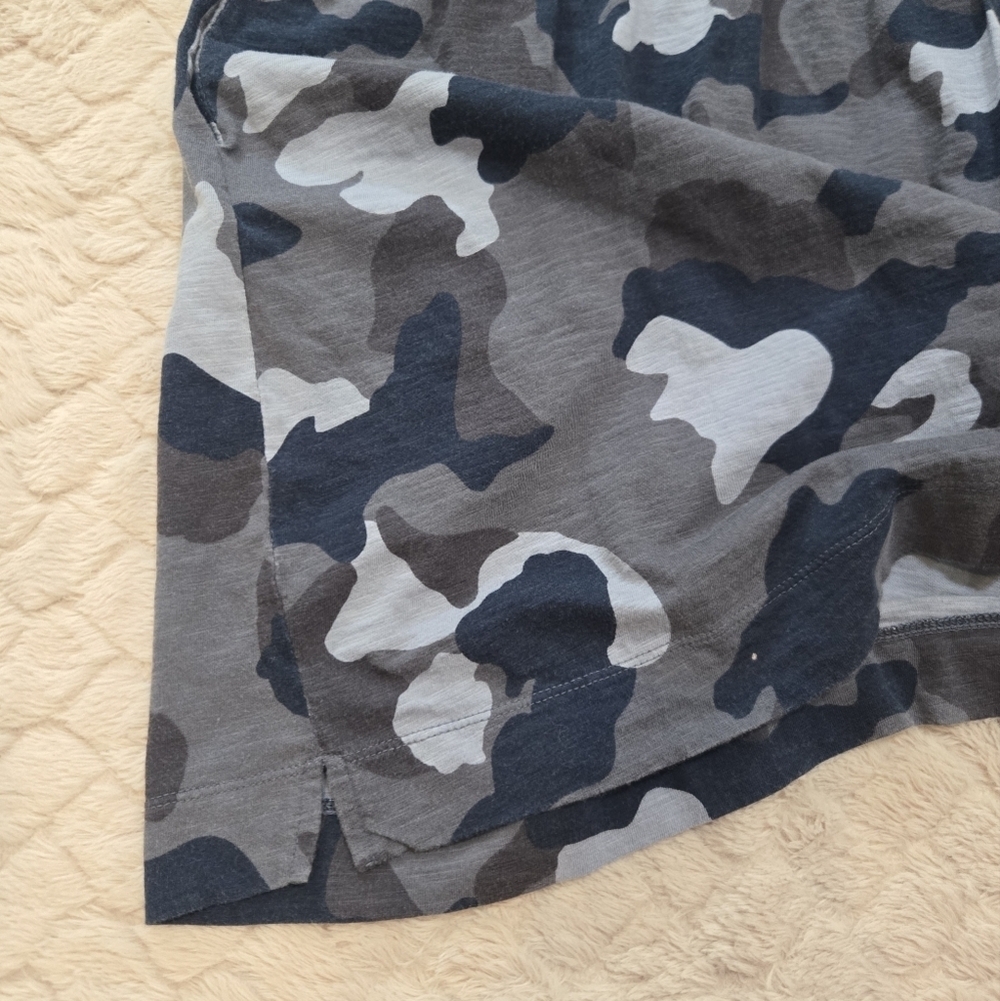 Banana Republic Blue Camo 3/4 Sleeve Cotton Mini Dress, Size S - Picture 9 of 9